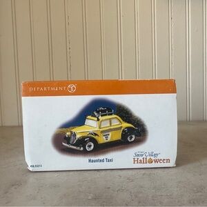 Department 56 Snow Village Halloween Haunted Taxi Vehicle Accessory 53213 EUC